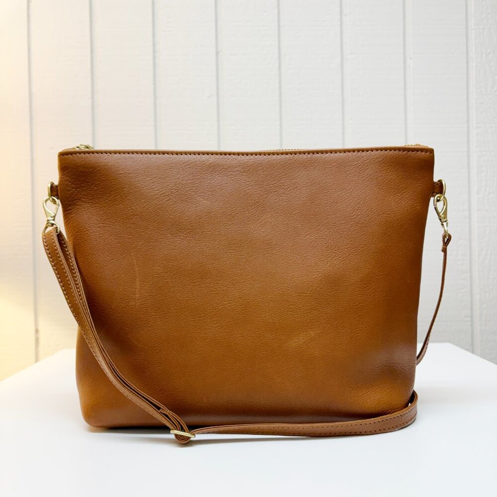 Primecut Cognac Leather Mini Hobo
